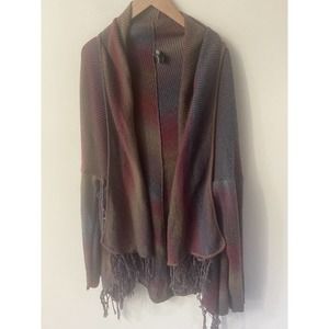 KAKTUS WATERFALL CARDIGAN WOMENS 2X3X FRINGE WARM BOHO SOUTHWESTERN OPEN SWEATER